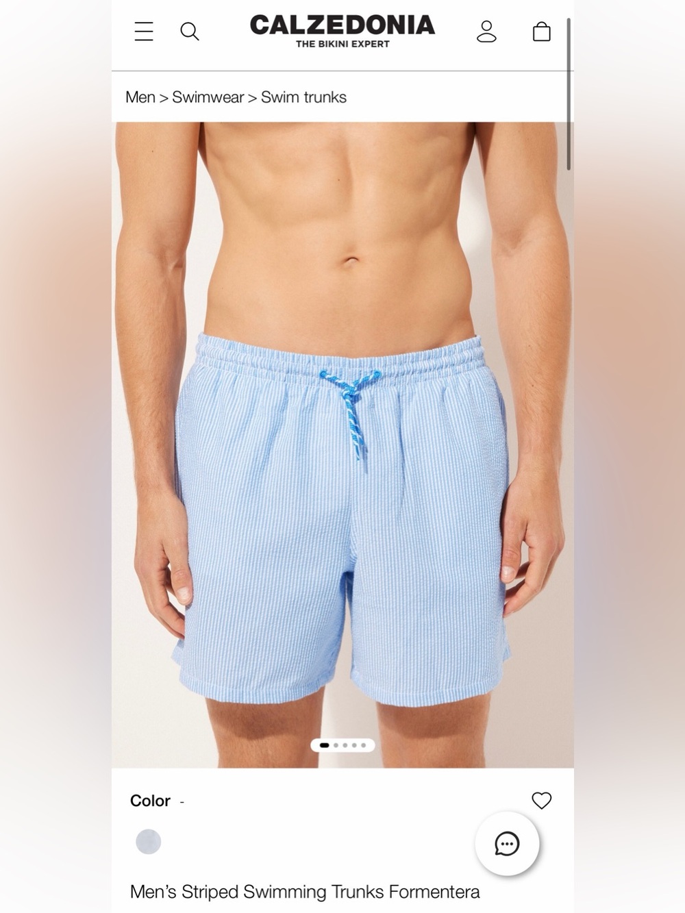 Men’s Calzedonia Striped Swimming Trunks Formentera 32 waist medium seersucker